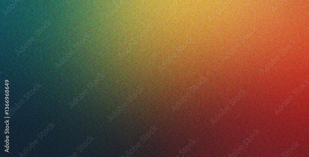 Obraz premium Texture effect in Red Yellow Teal tones with gradient, grainy, minimal style