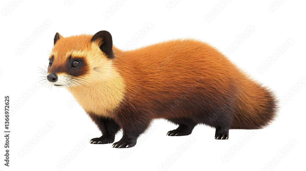 Fototapeta premium Adorable Red Panda Animal Wildlife Furry Creature Isolated on White Background