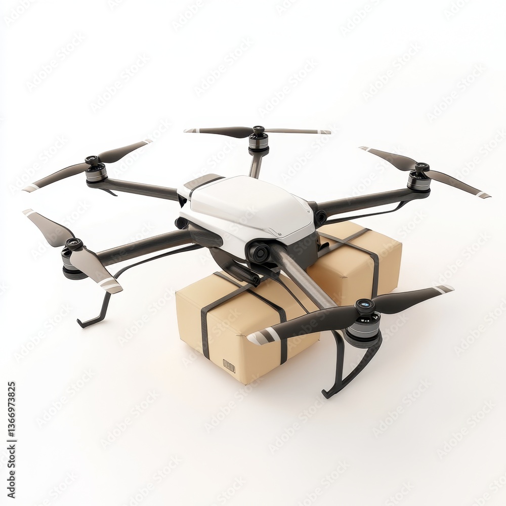 A drone is hovering over a box A drone is hovering over a box