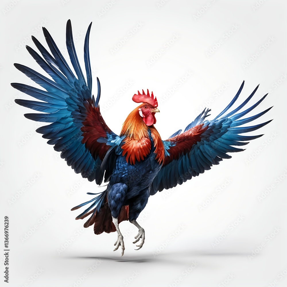 Fototapeta premium Majestic Rooster in Flight