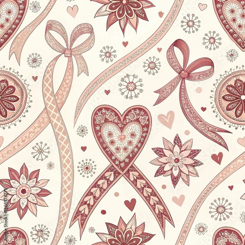 Seamless Floral Pattern Design Studio Digital Art Creative Space Top-Down View Modern Aesthetics