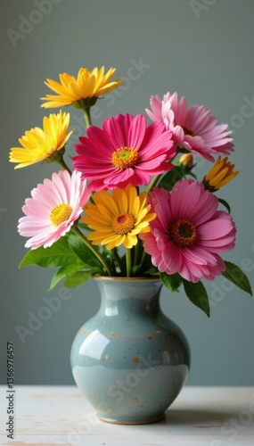 Wallpaper Mural group of flowers arranged in a decorative vase , bouquet, colorful Torontodigital.ca