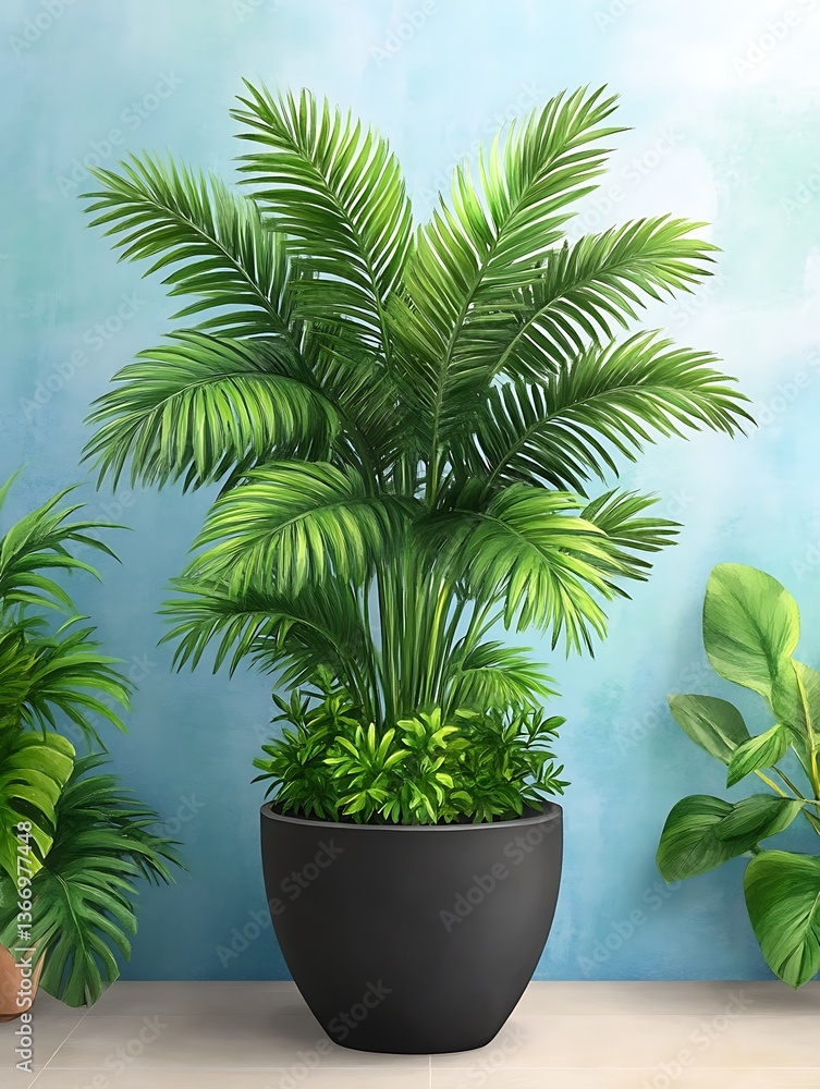 Obraz premium Tropical Plant Potted Room Scene