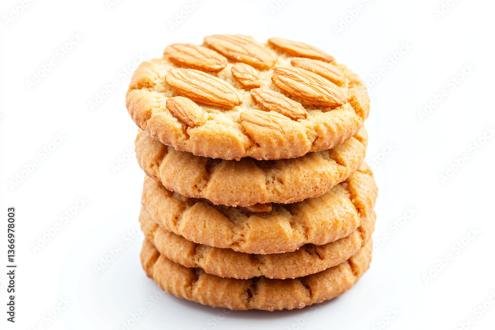 a stack of cookies on a white surface a stack of cookies on a white surface