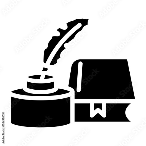 Literary Vector Glyph Icon Design