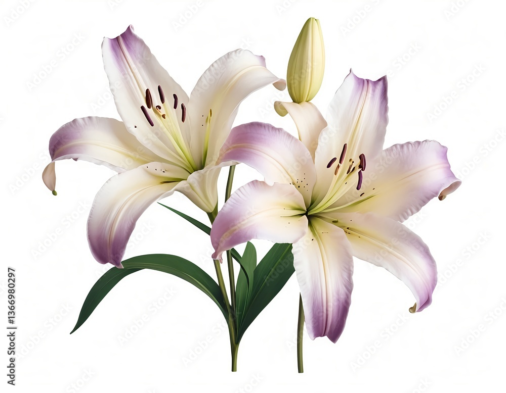 Fototapeta premium Elegant Lavender and White Lilies