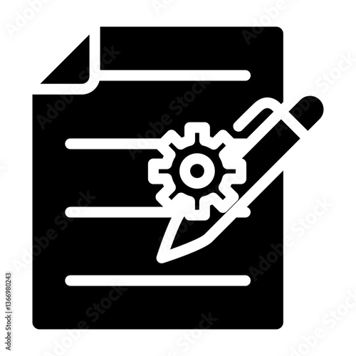 Writing Process Vector Glyph Icon Design