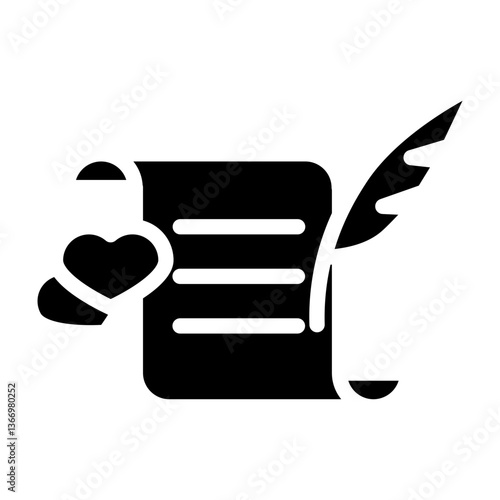 Poetry Vector Glyph Icon Design