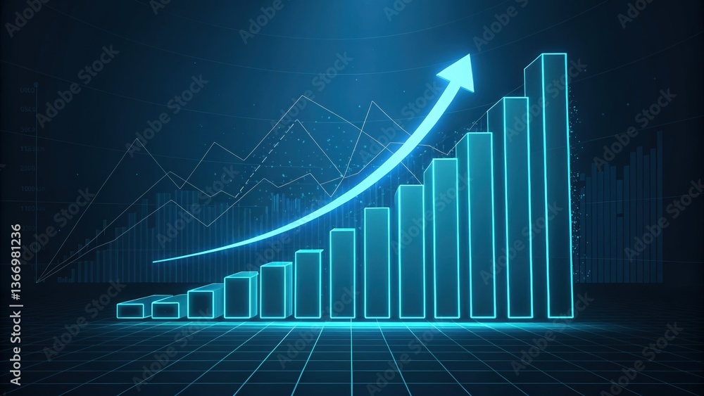 Growth Chart Upward Arrow Blue Growth Chart Upward Arrow Blue
