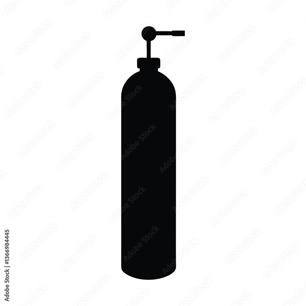 a very simple oxygen cylinder silhouette vector. a very simple oxygen cylinder silhouette vector.