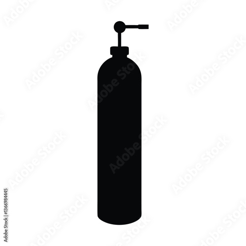 a very simple oxygen cylinder silhouette vector.