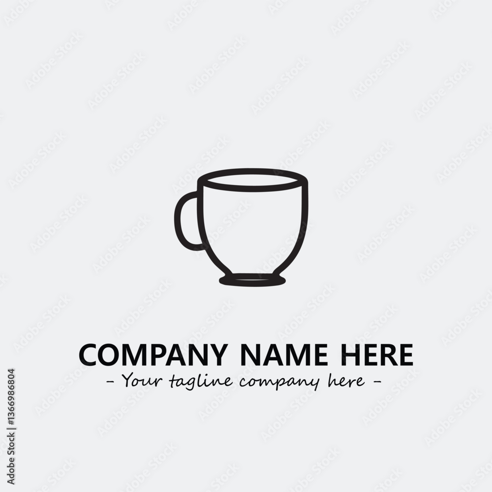 Cup illustration black and white for logo company vector image
Cup illustration black and white for logo company vector image