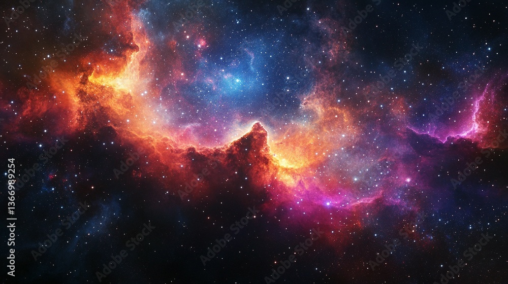 A colorful nebulae filled with many vibrant swirling cosmic elements A colorful nebulae filled with many vibrant swirling cosmic elements