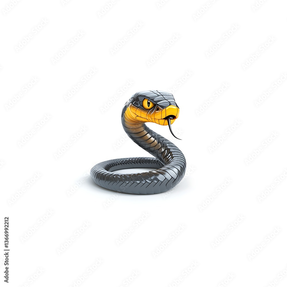 Fototapeta premium 3D logo cobra striking in hip-hop style