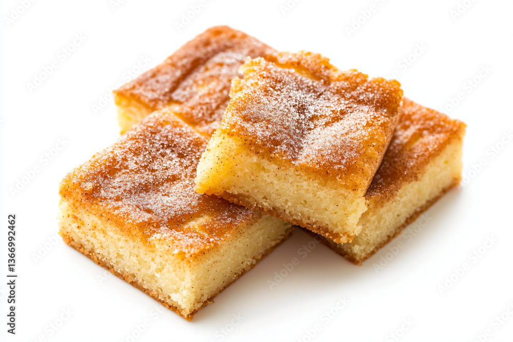 a pile of sugared squares of cake on a white surface a pile of sugared squares of cake on a white surface