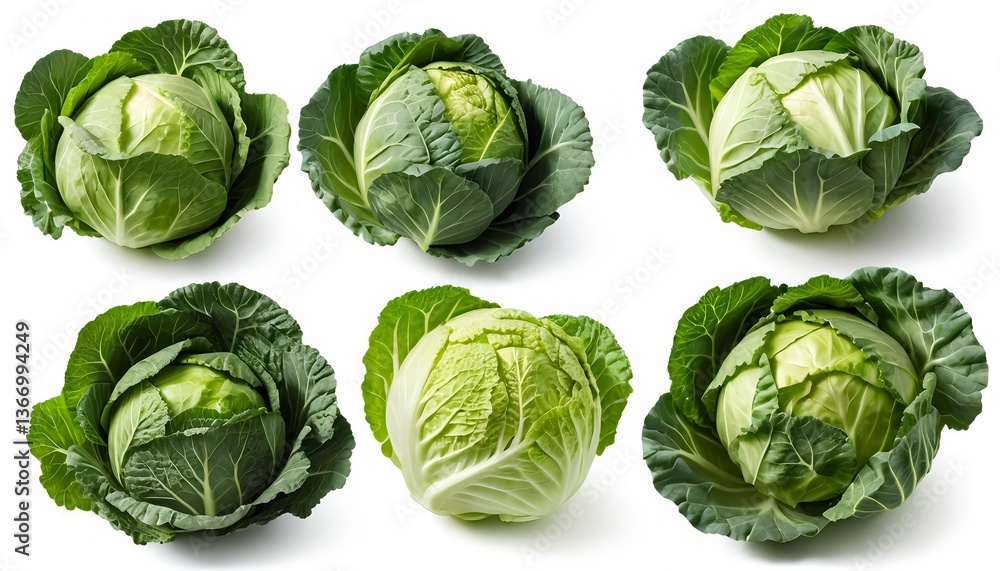 Fresh Green Cabbages Collection Fresh Green Cabbages Collection