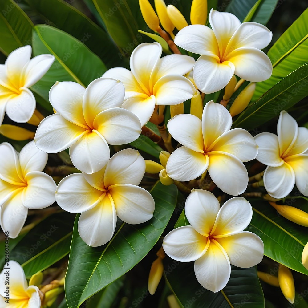 Fototapeta premium Plumeria Flowers Close Up