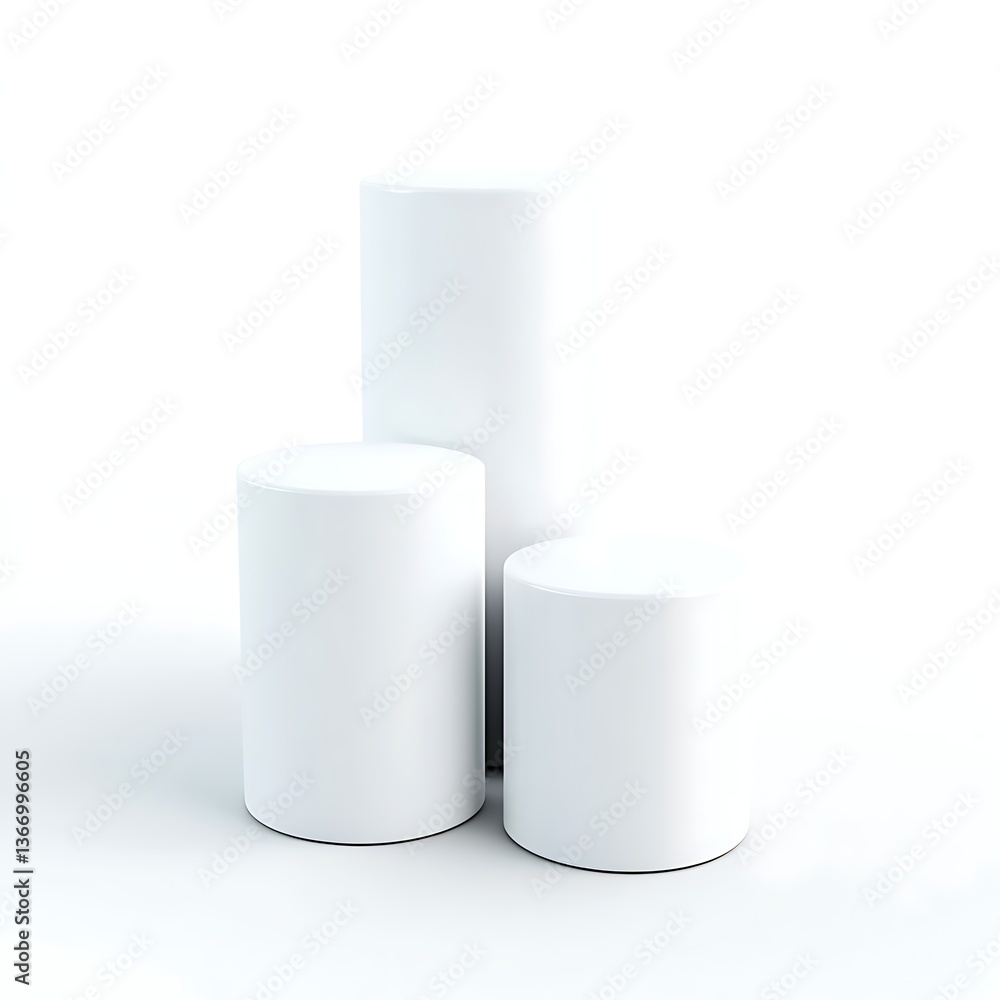 Abstract 3D podium with floating geometric patterns Abstract 3D podium with floating geometric patterns