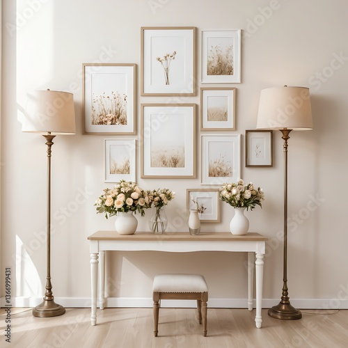Elegant Home Interior with Gallery Wall and Console Table