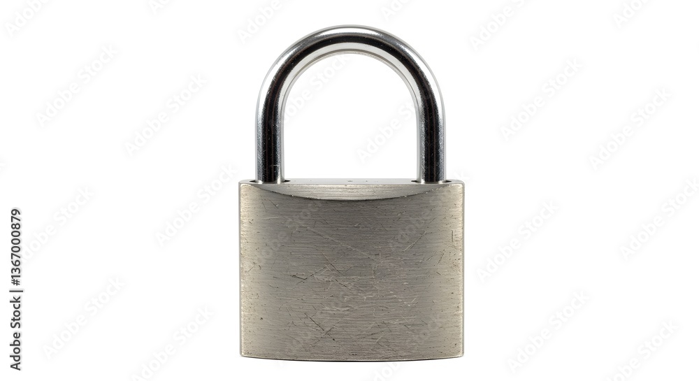 Padlock Isolated on White Background Providing Security and Privacy Concept Padlock Isolated on White Background Providing Security and Privacy Concept