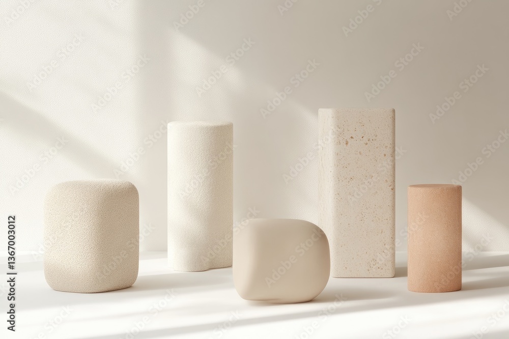 Abstract geometric forms in soft neutral tones Abstract geometric forms in soft neutral tones