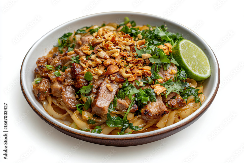 a bowl of noodles with meat and vegetables a bowl of noodles with meat and vegetables