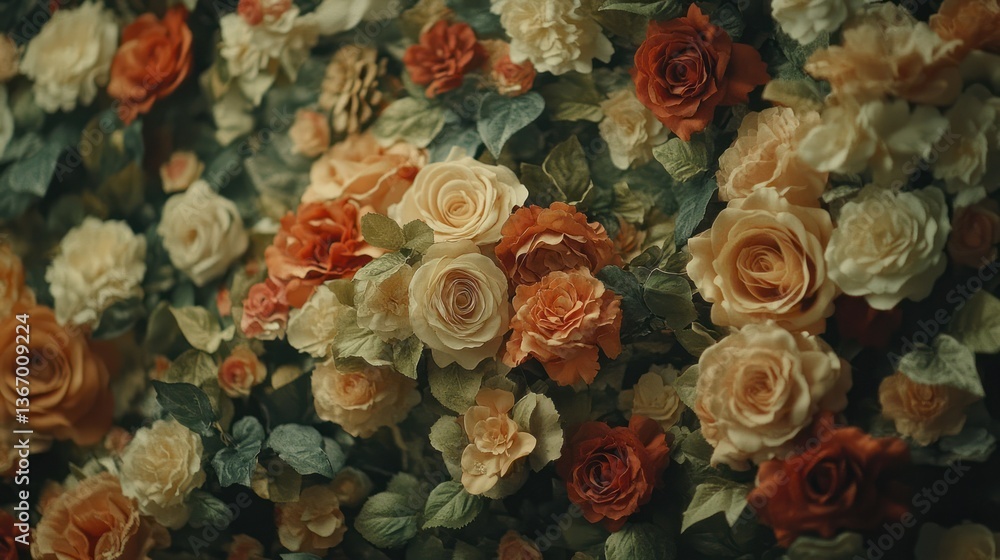 custom made wallpaper toronto digitalAromatic Rose Garden: A Tapestry of Peach, Orange, and Brown Hues