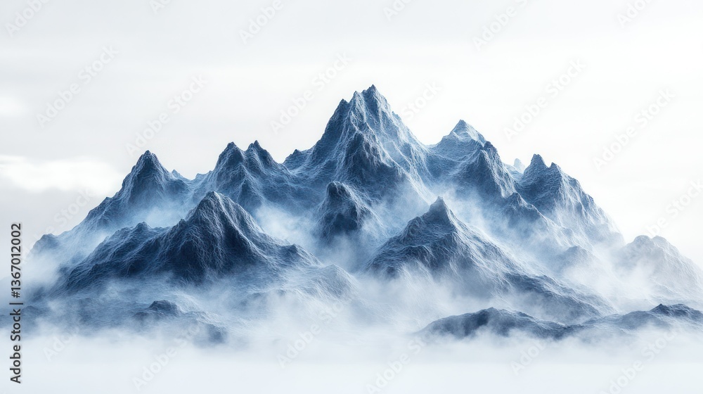 Misty Mountain Majesty: A Breathtaking View of a Serene, Cloud-Shrouded Peak Misty Mountain Majesty: A Breathtaking View of a Serene, Cloud-Shrouded Peak