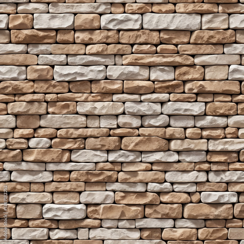 Seamless Beige and White Stone Brick Wall Texture Seamless Beige and White Stone Brick Wall Texture