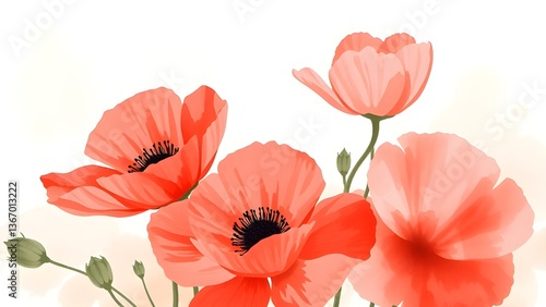 Wallpaper Mural Watercolor floral background Torontodigital.ca