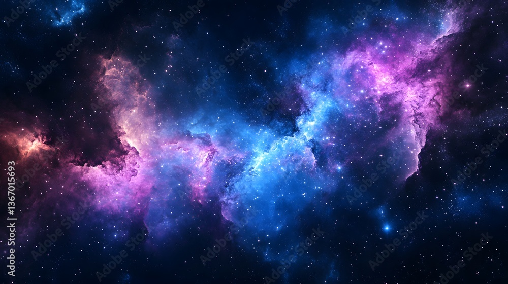 Fototapeta premium Galactic nebula exploration deep space digital art cosmic vista astronomical perspective