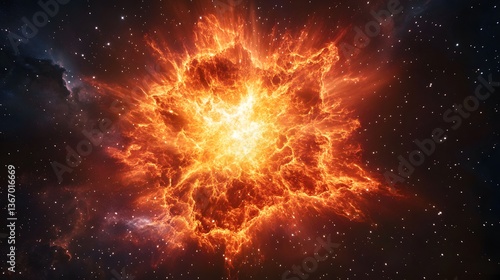 Wallpaper Mural High-definition close-up of an exploding supernova in a galactic environment Torontodigital.ca
