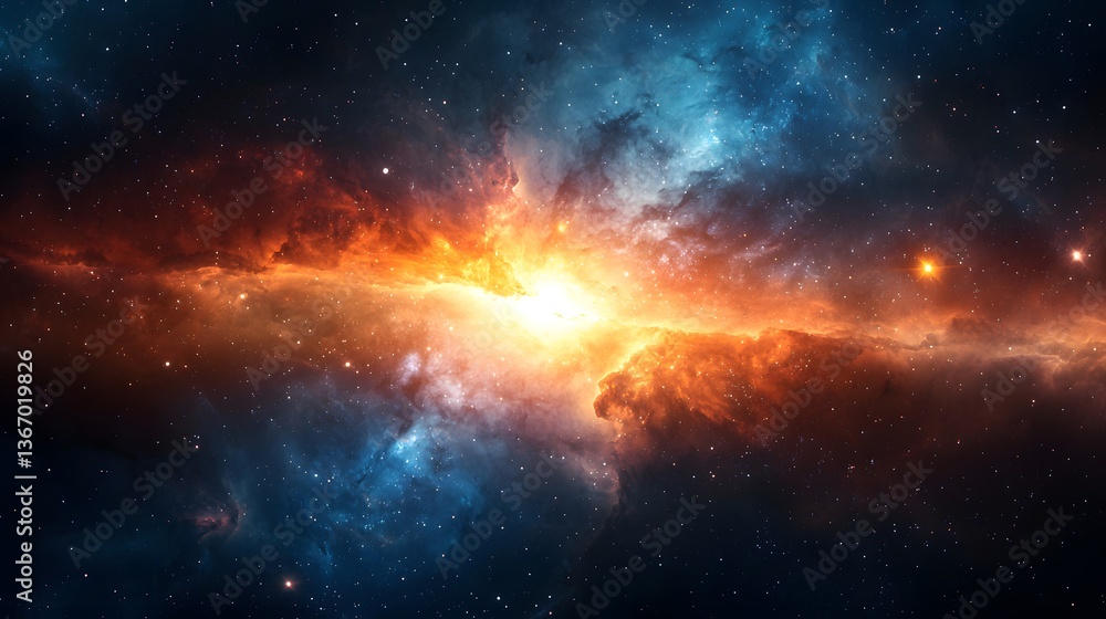 Fototapeta premium Cosmic radiance igniting the infinite space universe galaxy art ethereal celestial view