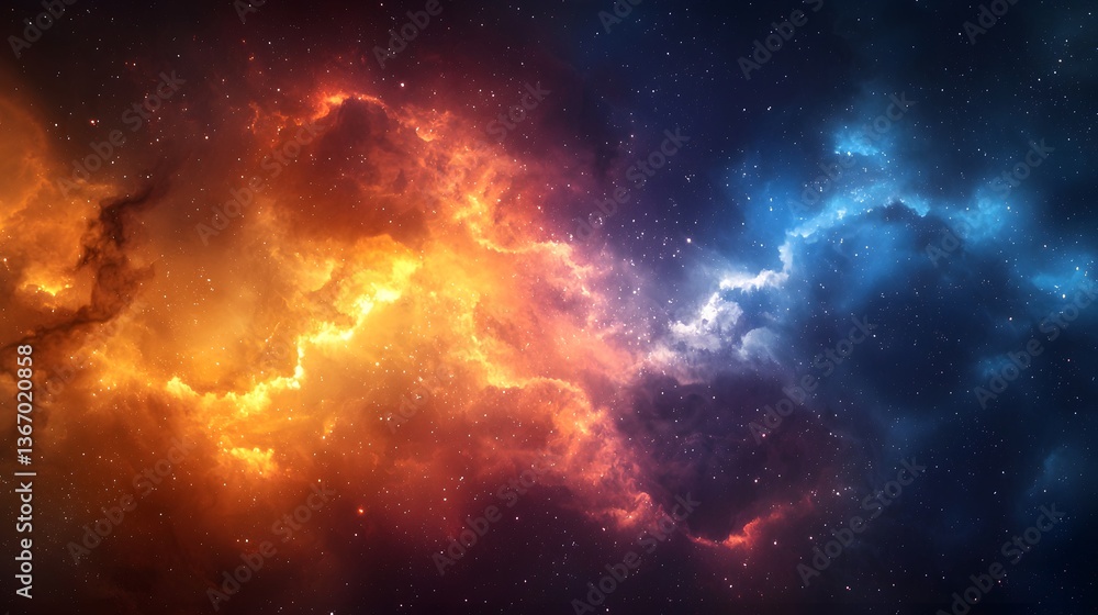 Fototapeta premium Celestial phenomenon stunning gas clouds in space universe digital art cosmic viewpoint