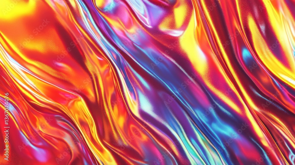 Vibrant iridescent fabric folds Vibrant iridescent fabric folds