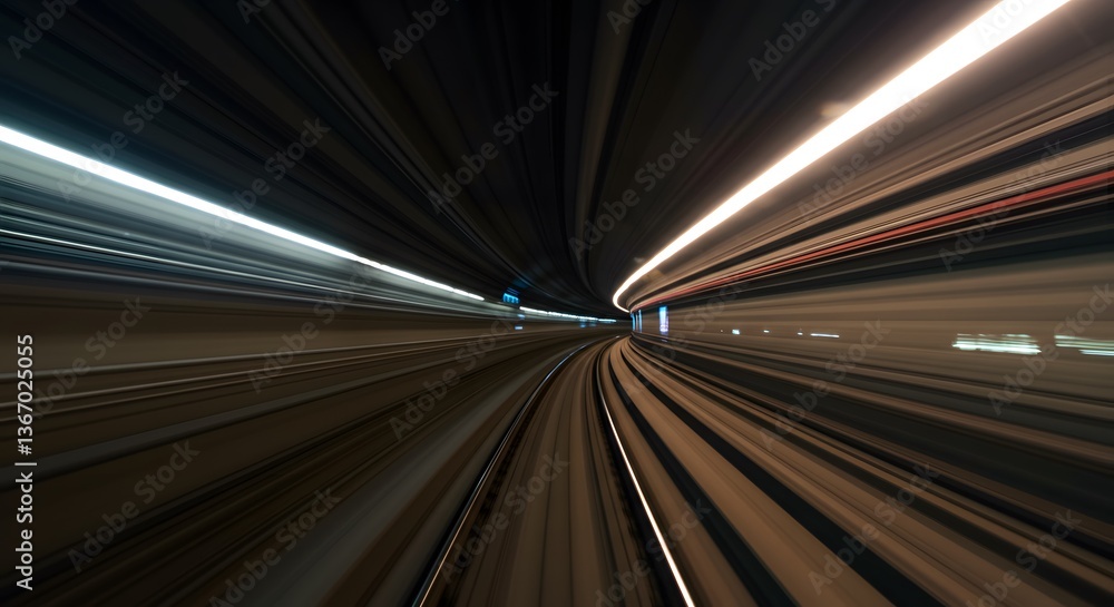 Obraz premium Abstract light trails creating dynamic patterns against a dark background, perfect for technology or innovation content.