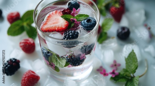Refreshing infused water with berries