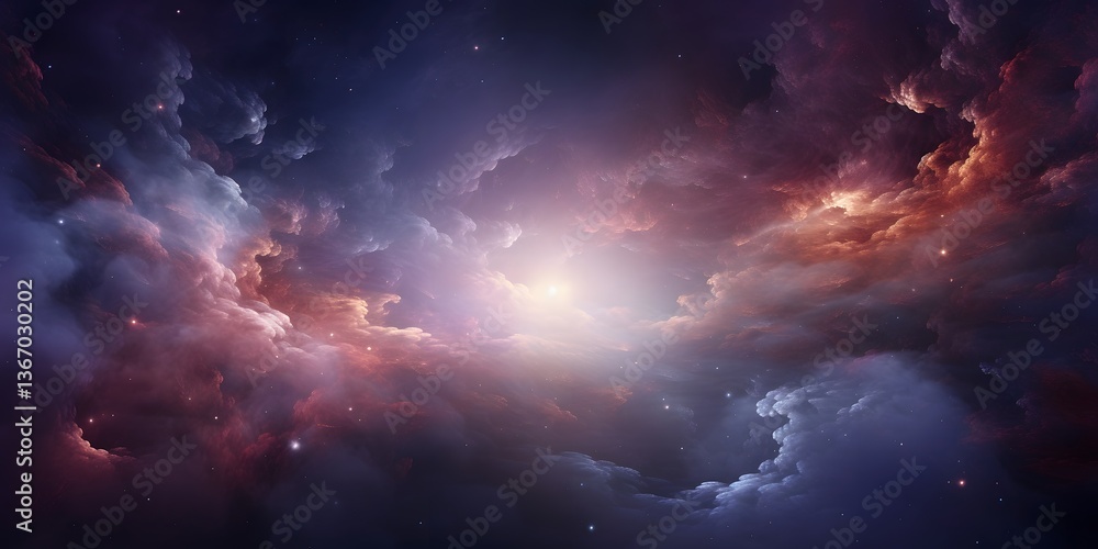 Captivating Cosmic Cloud Explosion in Starry Night Sky Backdrop Captivating Cosmic Cloud Explosion in Starry Night Sky Backdrop
