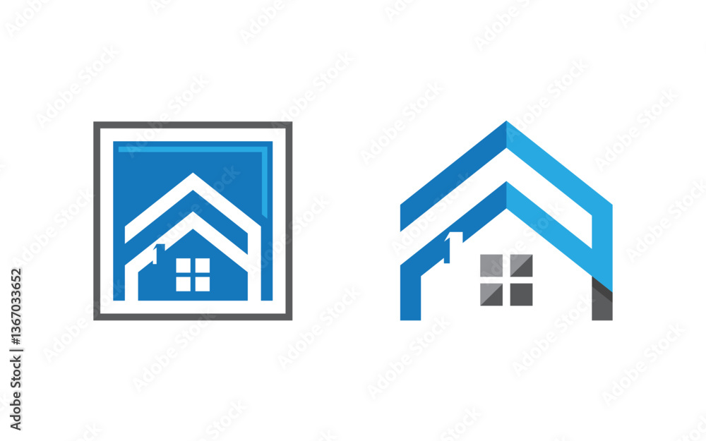 Home industrial Property concept icon logo illustration v.153 Home industrial Property concept icon logo illustration v.153