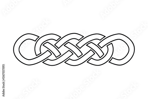 Celtic Knotwork Design Intertwined Lines, Infinite Pattern, Ancient Art
