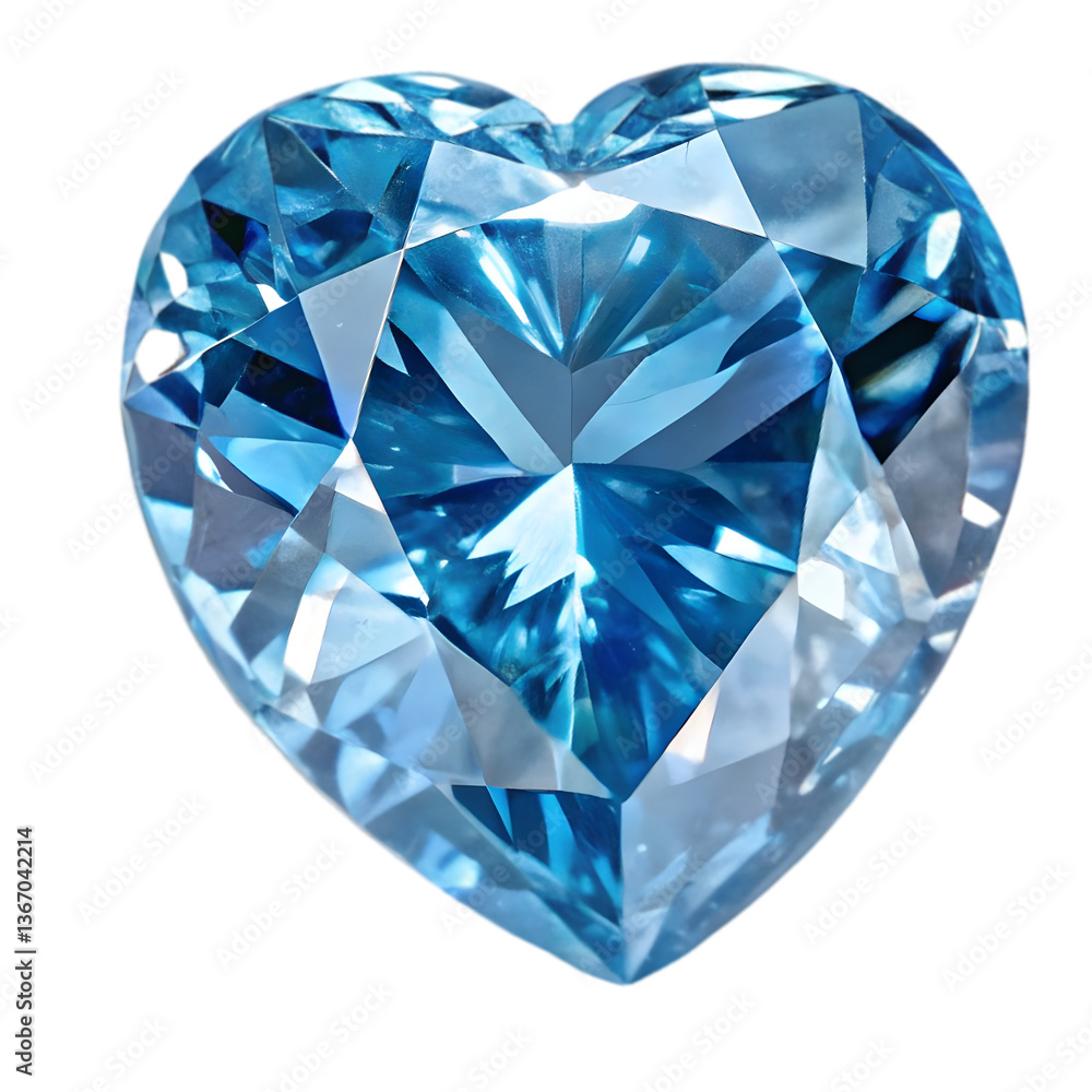 Blue Heart Diamond Gemstone isolated on transparent background Blue Heart Diamond Gemstone isolated on transparent background