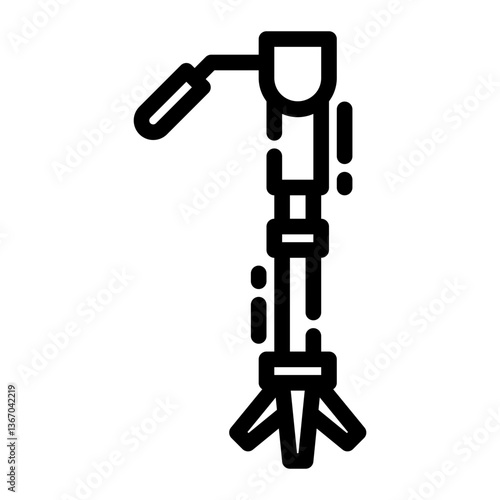 Monopod Icon in Outline Style. Line Art