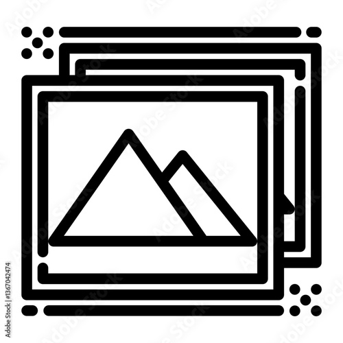 Photo Icon in Outline Style. Line Art