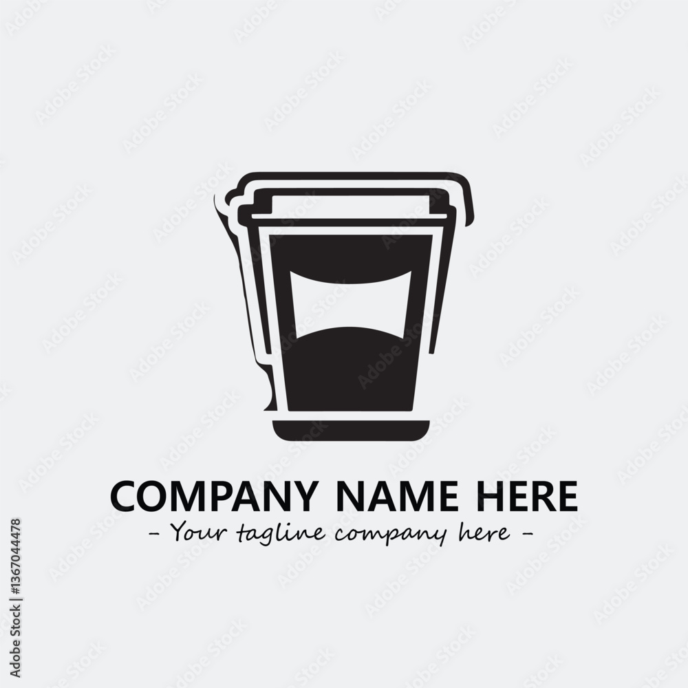Cup illustration black and white for logo company vector image
Cup illustration black and white for logo company vector image