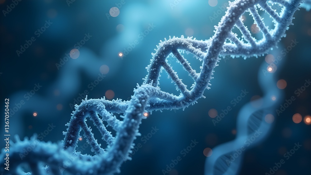 Digital rendering of a DNA double helix. Science and medicine concept. Molecular biology structure Digital rendering of a DNA double helix. Science and medicine concept. Molecular biology structure