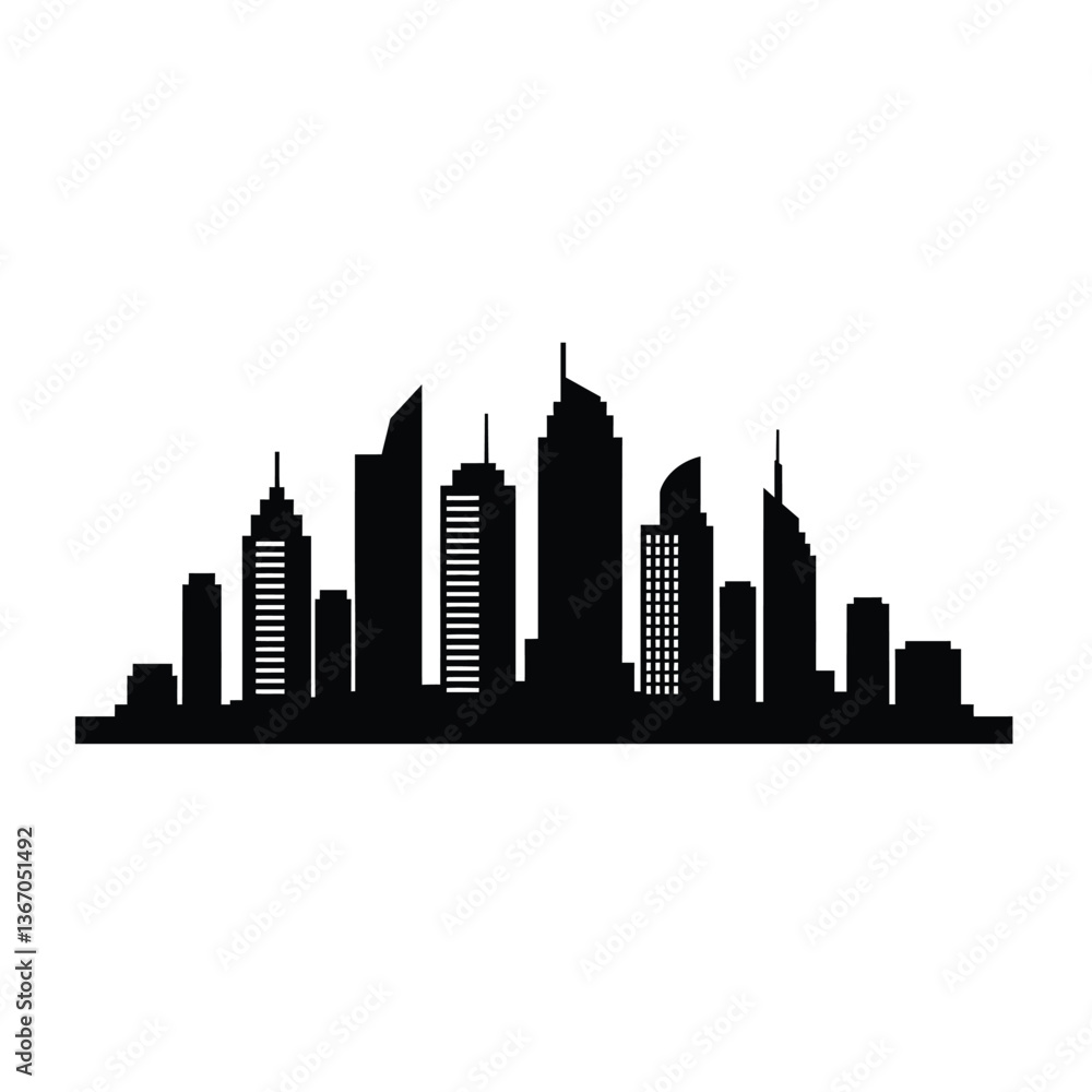 Naklejka premium city skyline vector