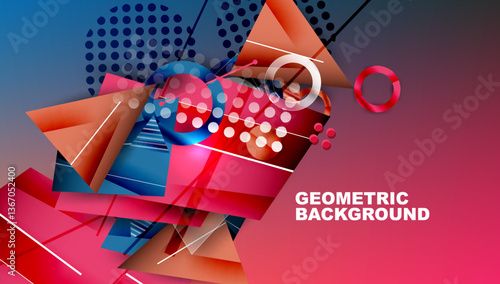 Abstract background geometric design with colorful gradients