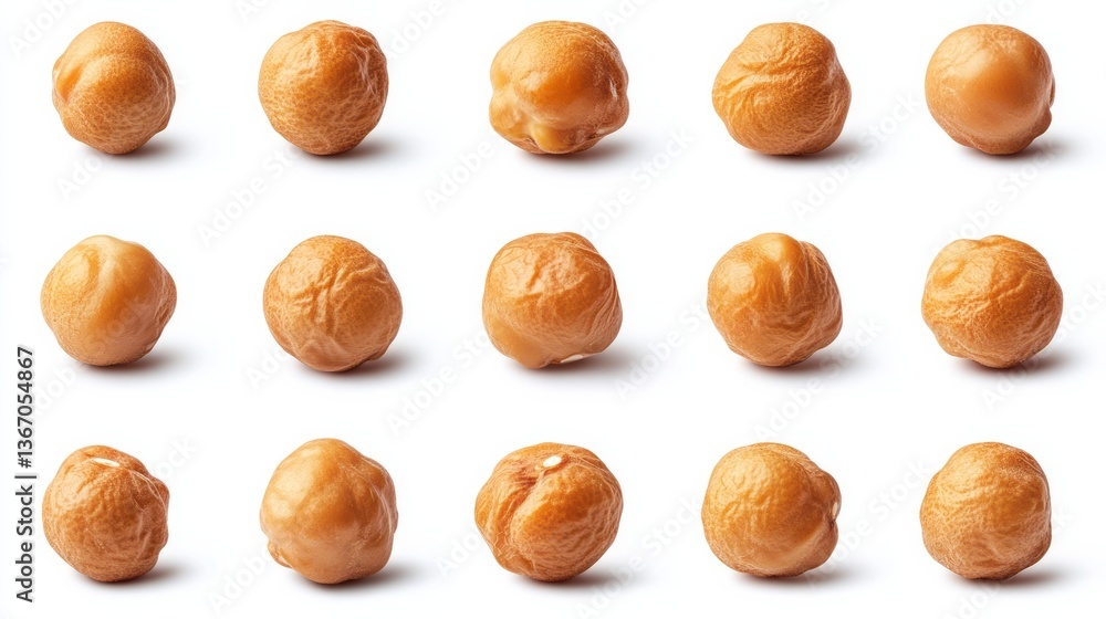 Many individual chickpeas are arranged in neat rows and columns Many individual chickpeas are arranged in neat rows and columns