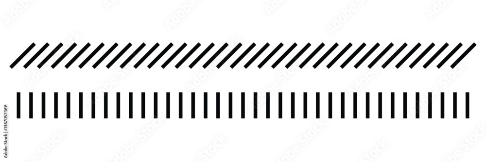 Slash line. Border with diagonal lines. Angle of tilt stripes. Black pattern of footer isolated vector on white background. EPS 10 Slash line. Border with diagonal lines. Angle of tilt stripes. Black pattern of footer isolated vector on white background. EPS 10