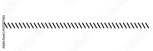 Slash line. Border with diagonal lines. Angle of tilt stripes. Black pattern of footer isolated vector on white background. EPS 10